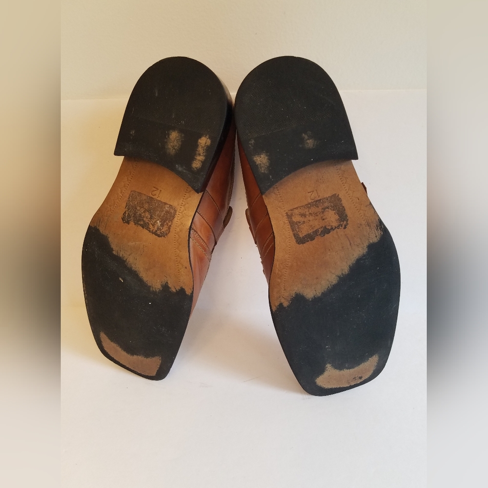 Fratelli Select Men's  Slip on Dress Shoes Leather  Square Toe  Brown Size 12 - Picture 13 of 17